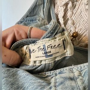 Free people jean jumpsuit